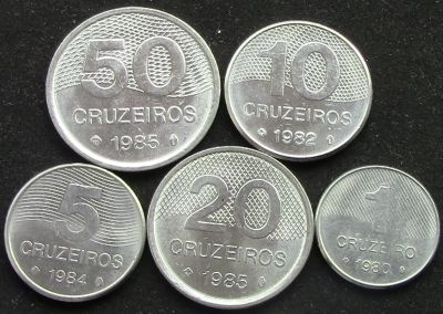 Лот: 6376871. Фото: 1. Бразилия 5 монет = АНЦ. Америка