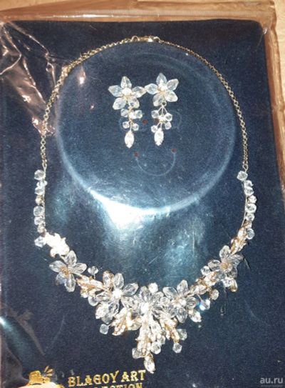 Лот: 17388400. Фото: 1. Продам красивый набор: колье+серьги. Серьги, каффы
