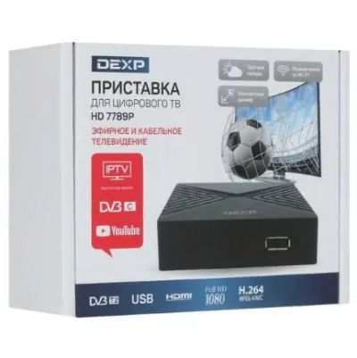 Лот: 21217982. Фото: 1. Приставка для цифрового ТВ DEXP... Цифровое, спутниковое ТВ