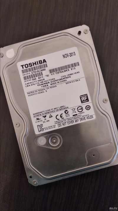 Лот: 14362932. Фото: 1. Toshiba DT01ACA050 500Gb жёсткий... Жёсткие диски (HDD)