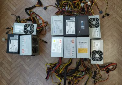 Лот: 24789354. Фото: 1. Блоки питания для ПК 11шт. Все... Корпуса, блоки питания