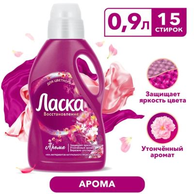 Лот: 24117043. Фото: 1. Гель для стирки Ласка, 0.9 л... Бытовая химия