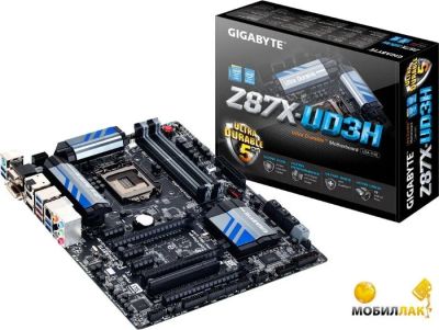 Лот: 9658679. Фото: 1. Игровая материнка Gigabyte GA-Z87X-UD3H... Материнские платы