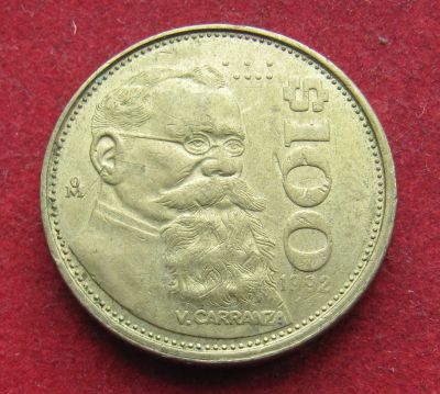 Лот: 20249446. Фото: 1. Мексика 100 песо, 1992 г. Америка