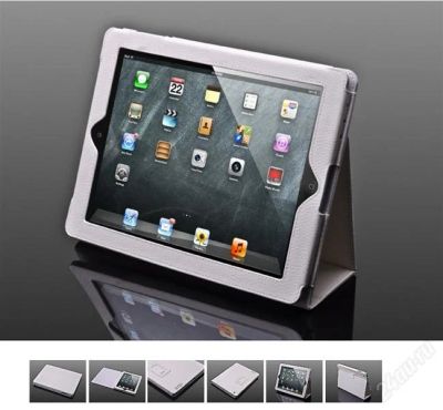 Лот: 2204446. Фото: 1. Белый кожаный чехол для iPad 2... Чехлы, обложки