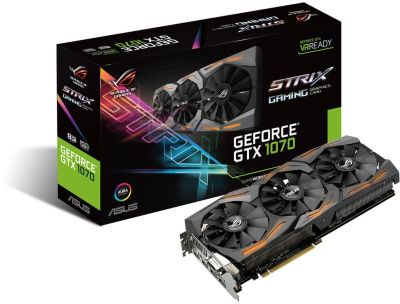 Лот: 9864759. Фото: 1. Asus GeForce GTX 1070 STRIX OC. Видеокарты