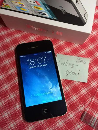 Лот: 3509693. Фото: 1. iPhone 4s 16Gb black (б/у, куплен... Смартфоны