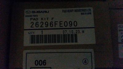 Лот: 3613061. Фото: 1. Колодки тормозные передние Subaru... Тормозная система