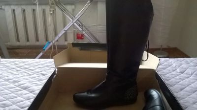 Лот: 6113408. Фото: 1. Сапоги высокие. кожа. Сапоги