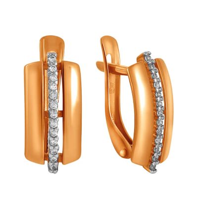 Лот: 23877481. Фото: 1. Серьги TALANT из золота с фианитами. Серьги, каффы