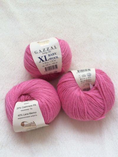 Лот: 12084549. Фото: 1. Пряжа Gazzal BABY WOOL XL, 40... Ткани, нитки, пряжа