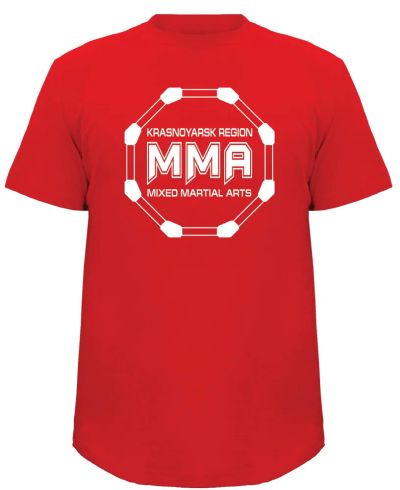 Лот: 3463884. Фото: 1. Футболка красная MMA Krasnoyarsk. Футболки, поло