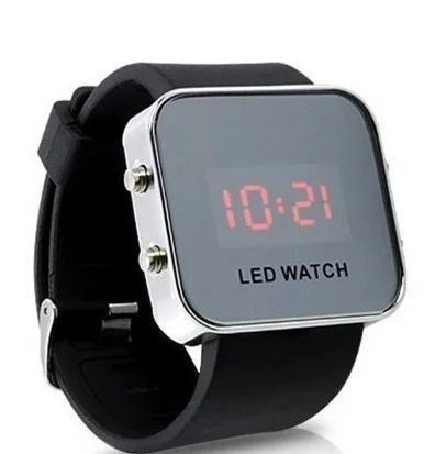 Лот: 4451073. Фото: 1. LED-часы "Зеркальная поверхность... Оригинальные наручные часы