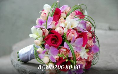 Лот: 6820762. Фото: 1. Свадебный букет невесты. Лот 840. Свежие цветы