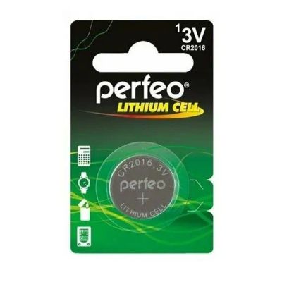 Лот: 25796393. Фото: 1. Батарейка PERFEO CR2016 1BL Lithium... Батарейки, аккумуляторы, элементы питания