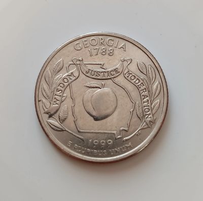 Лот: 20413441. Фото: 1. США. 25 центов 1999 Джорджия. Америка