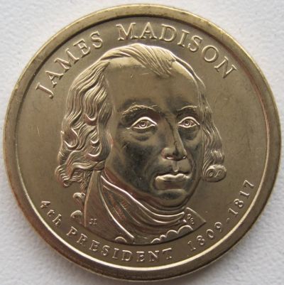 Лот: 6724401. Фото: 1. США 1 доллар 2007. 4-й президент... Америка