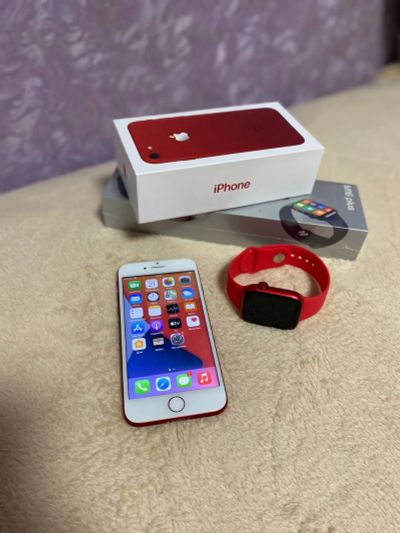 Лот: 18215408. Фото: 1. iPhone 7 Red 32GB новый + Smart... Смартфоны