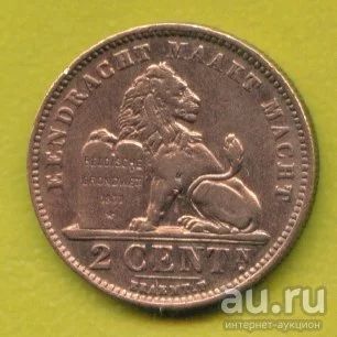 Лот: 9404674. Фото: 1. Бельгия 2 сантима 1905 N Леопольд... Европа