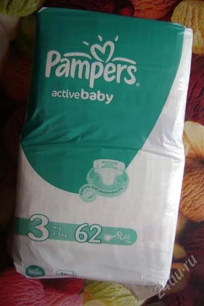 Лот: 1112293. Фото: 1. Подгузники Pampers (Памперс) Activ... Детская гигиена