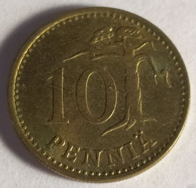 Лот: 15943509. Фото: 1. Финляндия. 10 пенни. 1980г. Европа