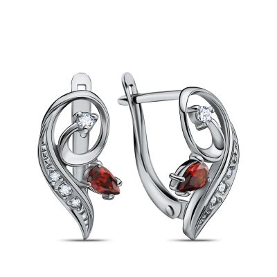 Лот: 23840813. Фото: 1. Серебряные серьги с ювелирными... Серьги, каффы