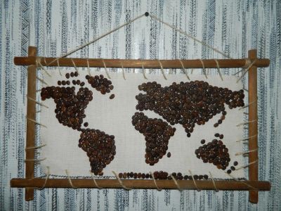Лот: 6041910. Фото: 1. Кофейная карта мира. Другое (ручная работа)