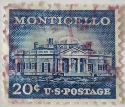 Лот: 25378620. Фото: 1. Марки_США, 20 центов 1956 г... Марки