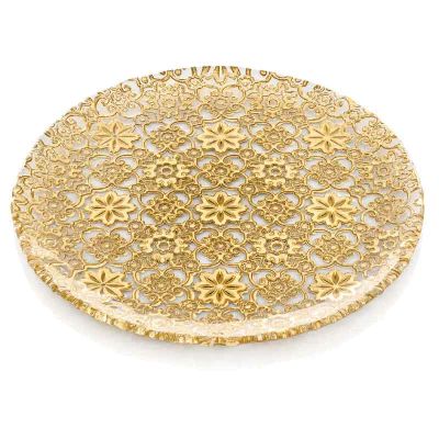 Лот: 24942803. Фото: 1. Блюдо IVV Arabesque 37см, золотые... Предметы сервировки