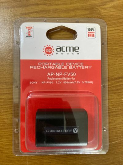 Лот: 25335942. Фото: 1. Аккумулятор AcmePower NP-FV50... Аккумуляторы, зарядные