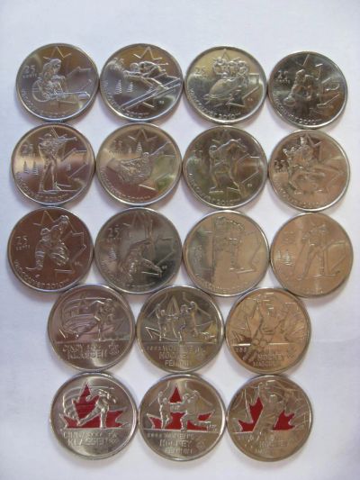 Лот: 6346124. Фото: 1. Канада, 25 центов 2007-2009гг... Наборы монет