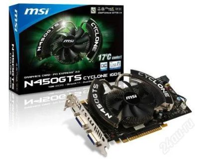 Лот: 2624304. Фото: 1. MSI Geforce 450 GTS Cyclone 1GD5... Видеокарты