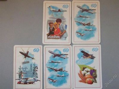 Лот: 822244. Фото: 1. Серия "60 лет аэрофлоту" 5 шт... Календари