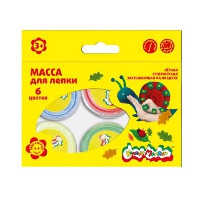 Лот: 986340. Фото: 1. Масса для лепки, 6 цветов. Новая... Для лепки