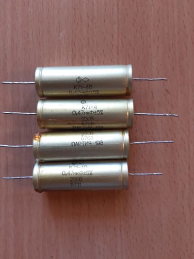 Лот: 24337941. Фото: 1. Конденсаторы К71-4 0.47мкФ 250В... Конденсаторы