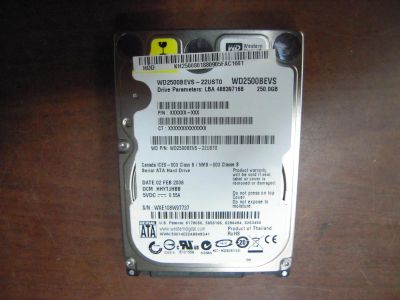 Лот: 6975373. Фото: 1. Жесткий диск HDD 250gb Sata для... Жёсткие диски