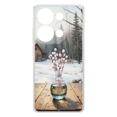 Лот: 25134771. Фото: 1. Чехол Krutoff Clear Case "Верба... Чехлы, бамперы