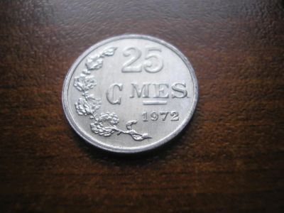 Лот: 8229791. Фото: 1. 25 сантимов 1972 года. Люксембург... Европа