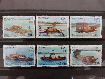 Лот: 17662463. Фото: 1. 1982. Лаос. Речное судно. Полная... Марки