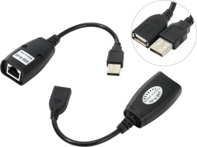 Лот: 20036239. Фото: 1. Адаптер-удлинитель USB по витой... Шлейфы, кабели, переходники