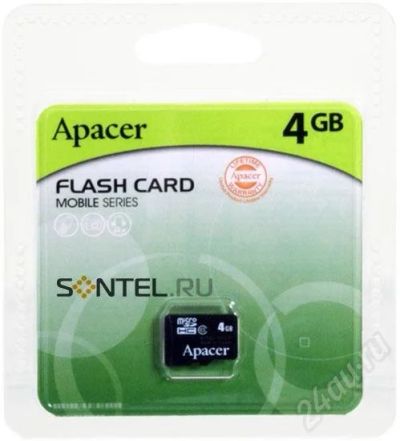 Лот: 570369. Фото: 1. Apacer 4gb microsd Apacer. Карты памяти