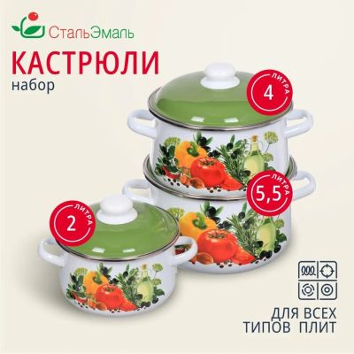 Лот: 24115862. Фото: 1. Набор посуды эмалированная сталь... Сервизы, наборы посуды