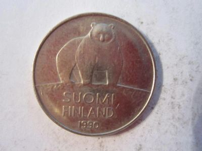 Лот: 8766574. Фото: 1. 50 пенни 1990 Финляндия Медведь. Европа