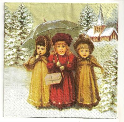 Лот: 3275428. Фото: 1. Салфетка для декупажа. Зимний... Декупаж