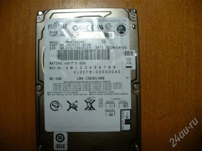 Лот: 672561. Фото: 1. 80 G Жесткий 2.5"около70 часов... Жёсткие диски (HDD)