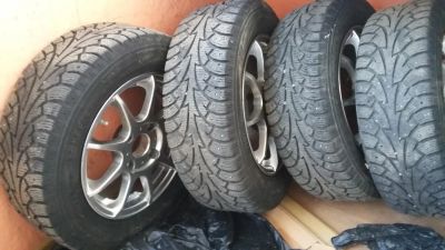 Лот: 8068658. Фото: 1. Hankook i'Pike 185/65/14 шипы... Шины на дисках