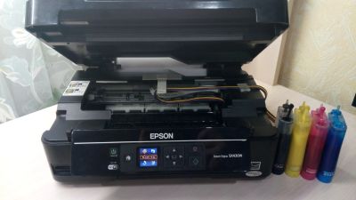 Лот: 12203645. Фото: 1. МФУ c СНПЧ Epson SX430W. С рубля... Картриджи, расходные материалы