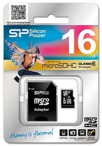Лот: 4462279. Фото: 1. Карта памяти micro SDHC 16GB Silicon... Карты памяти