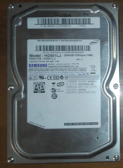 Лот: 9678039. Фото: 1. Жесткий диск для Samsung, 500... Жёсткие диски (HDD)