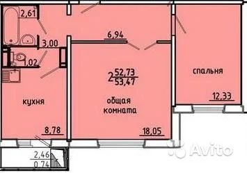 Лот: 6513889. Фото: 1. Продам 2-х ком. 54кв.м Караульная... Квартиры, студии